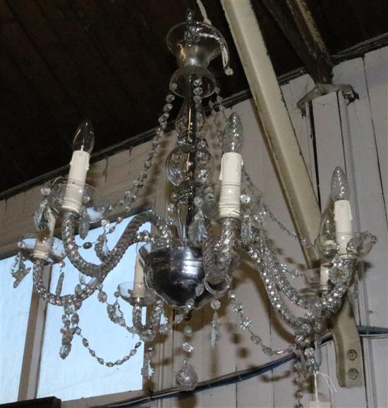5 branch glass chandelier(-)